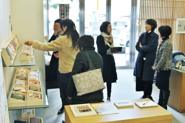 熊本市　着物専門店　わのくに　縞縞　小倉織　築城則子　数奇屋袋