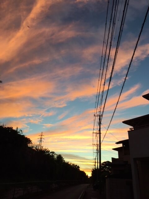 季節を感じる　夕焼け　夏の空　熊本市中央区　着物専門店　わのくに