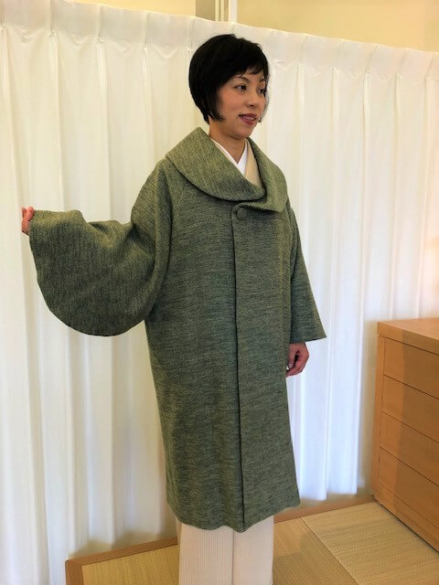 着物に合うコート　防寒コート　着物に合わせる　着物のコーディネート　熊本市中央区　着物専門店　わのくに