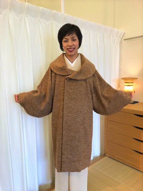 着物に合うコート　防寒コート　着物に合わせる　着物のコーディネート　熊本市中央区　着物専門店　わのくに