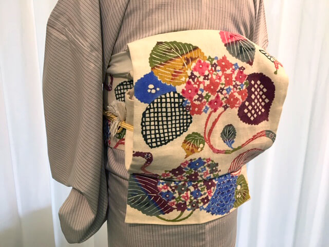 季節をたのしむ　季節の名古屋帯　柚木沙弥郎　型絵染帯　熊本市中央区　着物専門店　わのくに
